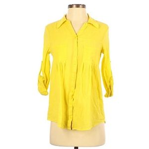 Joie 3/4 Sleeve Button Down Yellow XS EUC